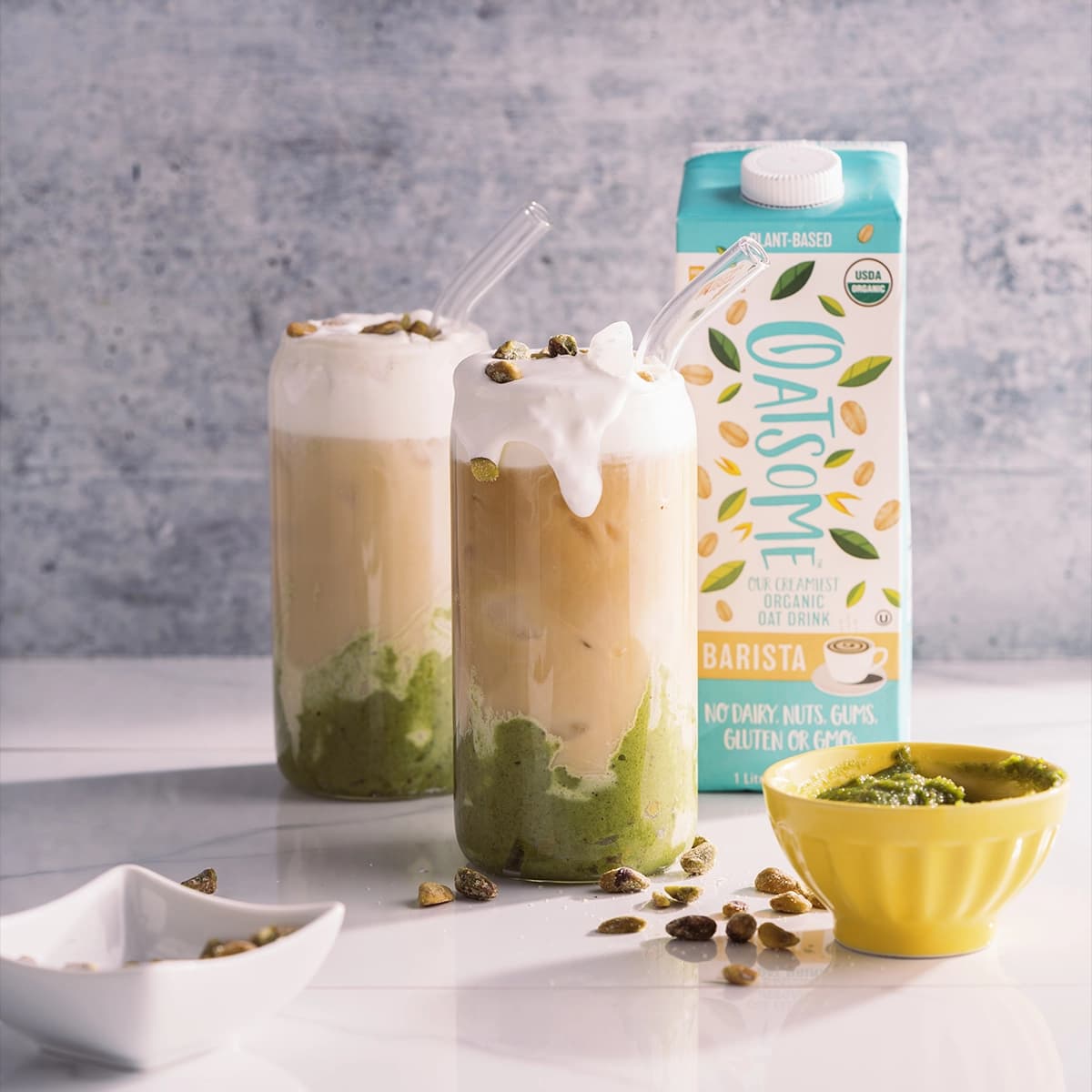 Creamy Iced Pistachio Milk Latte